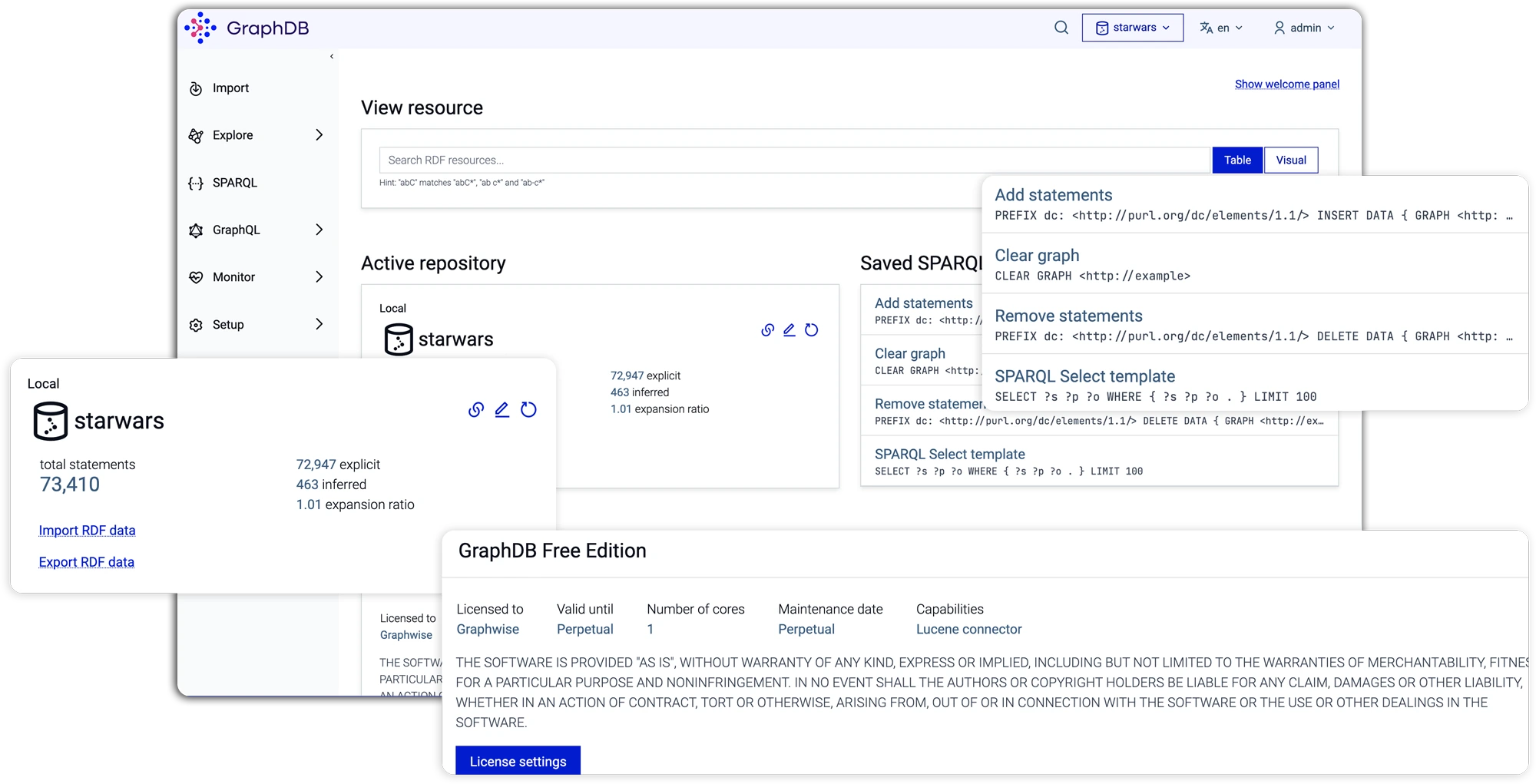 screenshot of GraphDB interface